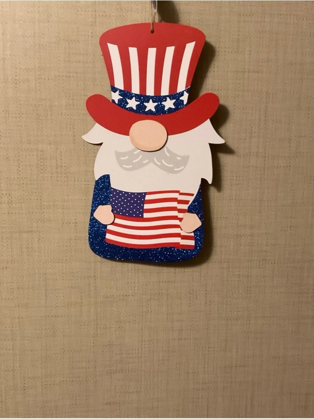 Patriotic Gnome Wall Hanger - Red, White & Blue
